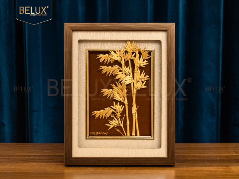 Tranh Cây Tre Dát Vàng 24k 25x32cm